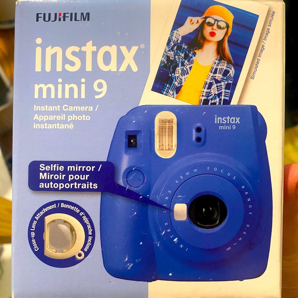 Instax mini instant camera by Fujifilm with selfie mirror